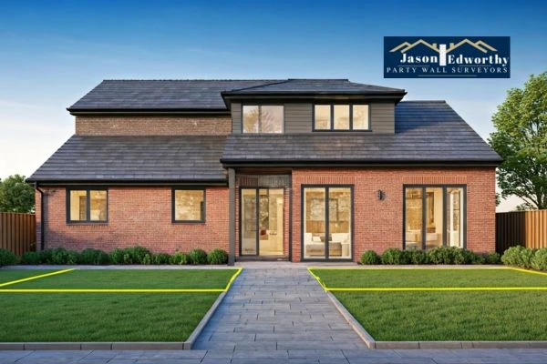 Home extension focusing on boundary line Ditton
